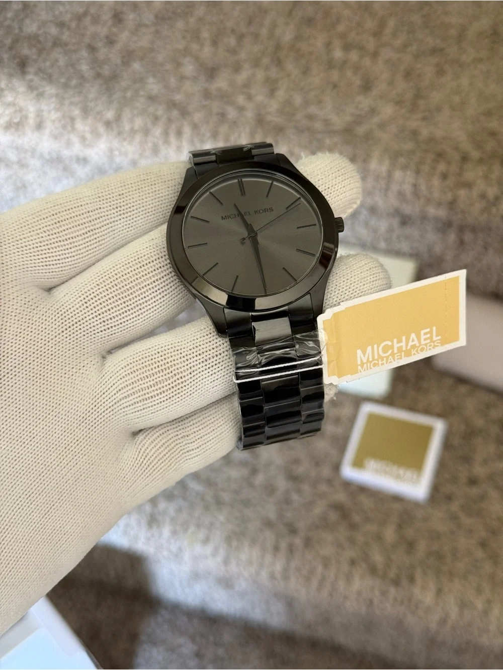 Michael Kors men’s Slim Black Stainless Steel Watch
